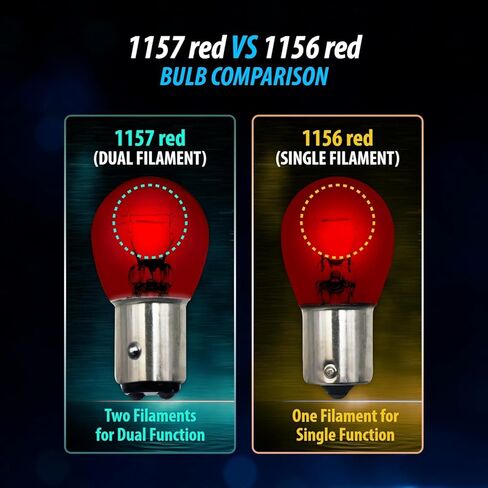 1157 Red Bulbs 4 Pack Automotive Replacement for Brake Stop Tail Rear Turn Signal Lights 12V 21/5W Dual Filament P21/5W BAY15d Base Miniature Lamps in Saudi Arabia