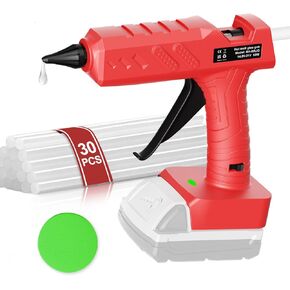 Cordless Hot Glue Gun for Milwaukee 18V Battery, Handheld Full Size Glue Gun, Hot Glue Gun Kit with 30PCS Glue Sticks Set, for Home Repair Arts Crafts DIY(Battery Not Include) in Saudi Arabia