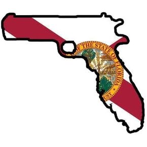 ملصق على شكل بندقية Gunshine Florida State Guns من الفينيل FL Sunshine Guns 2A 5 بوصة لنافذة الكمبيوتر المحمول ذات الخزانة الممتصة للصدمات - تلتصق بأي سطح in Kuwait