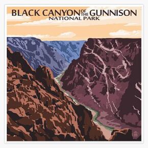 Magnet Black Canyon Of The Gunnison National Park Colorado Vintage Decal Magnet Vinyl Decal Sticker 5" in Kuwait