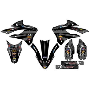 2022-2025 KX 112 Mayhem Black Senge Graphics Complete Kit Compatible with Kawasaki in Saudi Arabia
