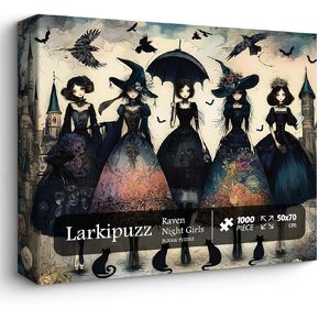 Raven Night Jigsaw Puzzle 1000 Pieces, Hard Puzzles for Adults Gothic Woman, Vintage Art Hard Impossible Puzzle as Scary Halloween Decor in Saudi Arabia