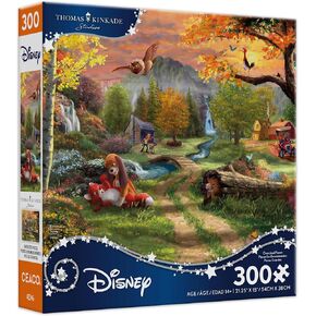 CEACO The Fox & the Hound 300 Piece Puzzle - Multicolor, 21.25 x 15 in - Luminous Thomas Kinkade Disney Puzzles - Poster Included for Easy Reference in Kuwait