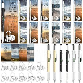 Sayglossy 12 Set Father's Day Gift Includes Multitool 6-in-1 Pens Dad Keychains and Blessing Cards with Opp Bags for Father's Day Husband Birthday Party Gift in Kuwait