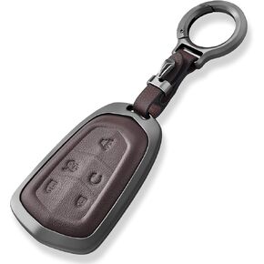 OFFCURVE Zinc Alloy Leather Key Fob Cover for Cadillac, Key Fob Case Cover for Cadillac Escalade 2015-2019 CTS XTS ATS STS XT4 XT5 CT6 SRX Smart Key Holder Car Accessories, Black in Saudi Arabia