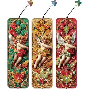 Diamond Picture Book Markers - Diamond Art Bookmarks Featuring the Design of the god of Love. DIY Bookmark Sets with Tassels, Ideal Creative Handmade Gifts for Book Lovers. in Kuwait