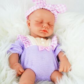 12 in Full Silicone Reborn Baby Dolls, 1:1 Lifelike Newborn Dolls Non Vinyl Realistic Reborn Toddler Dolls Boy Washable Sleeping Doll in Saudi Arabia
