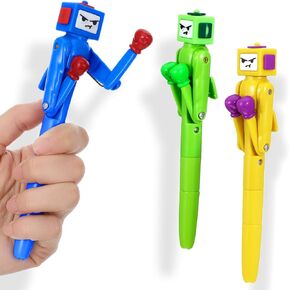 3 Pcs Boxing Robot Pen, Cool Funny Ballpoint Pens with Punching Arm and Crisp Button Sound, Novelty Pen Boxing Gifts for Christmas Birthday School Office Smooth Writing, Black Ink in Saudi Arabia