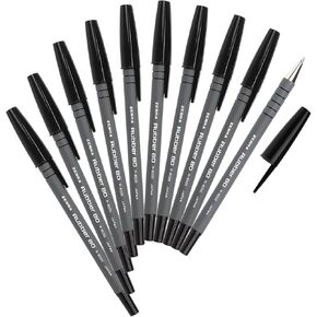 قلم حبر جاف زيتي من زيبرا B-R-8000-BK، مطاط 80، أسود، 10 أقلام in Kuwait