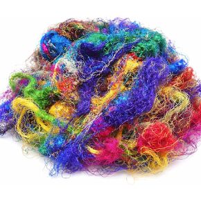 Knitsilk Mulberry Silk Fibers – Hand-Dyed Multicolor Silk Roving for Needle Felting, Wet Felting, Spinning & Knitting – 100 Grams Natural Mulberry Silk for Crafting in Kuwait