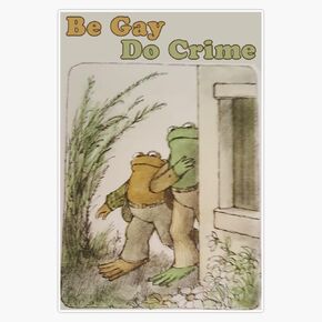 Frog and Toad Friends Meme Be Gay Do Crime Funny LGBTQ Pride Cottagecore Aesthetic 5" Magnetic Bumper Sticker Car Magnet in Saudi Arabia