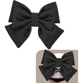 Motorcycle Helmet Bow, Fashion Cute Fabric Helmet Accessory, Removable Large Fashion Bowknot Motorbike Decorations, for Ski Bike Motorcycle (Black) in Saudi Arabia