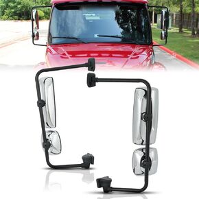 Pair Chrome Heated Door Mirrors Compatible with 2003-2016 Freightliner M2 106 Left+Right in Kuwait