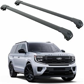 Fits Ford Expedition 2007–2025 Roof Rack Cross Bars – Raised Roof Rails Only, 330 lb Capacity, Lockable Aluminum, T-Slot Channel, No-Drill Install (Silver, Gen 5, 2025-UP) in Saudi Arabia