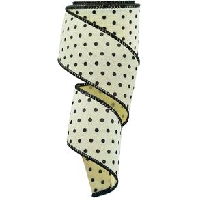 2" x 10 Yards Black and Brown Mini Dot Wired Ribbon for Craft, Wrapping Decorations in Saudi Arabia