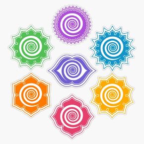 Magnet 7 Chakras, Cosmic Energy Centers, Evolution, Meditation, Enlightenment Magnetic Vinyl Sticker 5" in Kuwait
