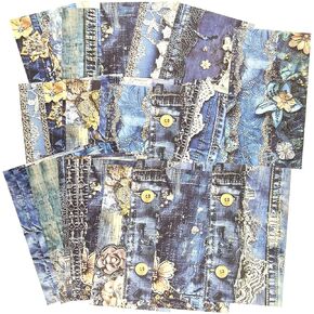 30 Sheets Vintage Blue Denim Texture Scrapbook Paper Craft Collage Supplies Assorted Set decorative for Decoupage Crafts Scrapbooking Card Making Bulletin Board Junk Journalling Embellishment in Saudi Arabia