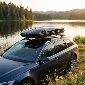 19.4 Cu ft Dual-Side Opening Rooftop Cargo Carrier, 165Lbs Capacity Hard Shell Roof Box with Secure Locking System & Reinforced Straps for SUV/Truck Travel Storage in Saudi Arabia