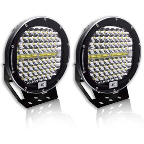 408W 2PCS 40800LM Trucks Tractor LED Work Lights, 9 Inch Round LED Off Road Lights Vehicle Accessories for Snowmobile SUV ATV UTV Golf Car Boat Mower Snowplow, Black in Saudi Arabia