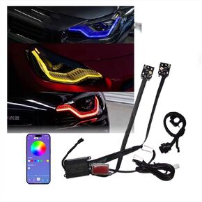لوحات DRL RGB لسيارات BMW 2 Series M2 G42 G87 2022-2023 رقائق ضوء النهار الجري تناسب المصباح LED التكيفي in Kuwait