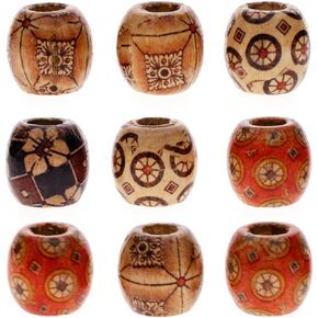 Keyzone Wholesale 100pcs 12mm Mixed Painted Drum Wood Spacer Beads Wooden Beads for DIY Jewelry Making Hair Accessories in Saudi Arabia