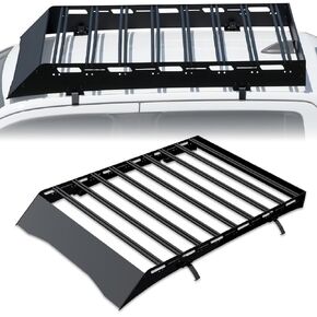 Stehlen 642167830900 70 x 51 Inch Roof Rack Basket Compatible with 2014-2021 Toyota Tundra CrewMax (Crew) Cab Black Modular Window Frames Rooftop Basket with Wind Fairing - Black in Saudi Arabia