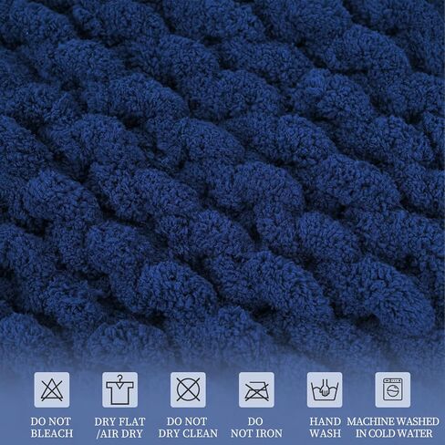 8 Pack Chunky Chenille Yarn for Crocheting, Navy Blue Jumbo Yarn Soft Plush Chunky Blanket Yarn for Hand Knitting, Fluffy Thick Bulky Yarn for Arm Knitting(28 Yds/8.5 Oz Each Skein) in Saudi Arabia