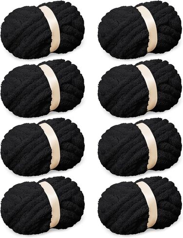 8 Pack Chunky Chenille Yarn for Crocheting, Navy Blue Jumbo Yarn Soft Plush Chunky Blanket Yarn for Hand Knitting, Fluffy Thick Bulky Yarn for Arm Knitting(28 Yds/8.5 Oz Each Skein) in Saudi Arabia