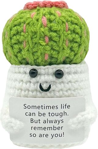 Positive Crochet Animals Emotional Support Crochet Nuggets Inspirational Funny Gifts for Women Handmade Cactus Plant Decor in Saudi Arabia