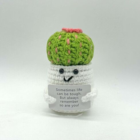 Positive Crochet Animals Emotional Support Crochet Nuggets Inspirational Funny Gifts for Women Handmade Cactus Plant Decor in Saudi Arabia