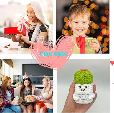 Positive Crochet Animals Emotional Support Crochet Nuggets Inspirational Funny Gifts for Women Handmade Cactus Plant Decor in Saudi Arabia
