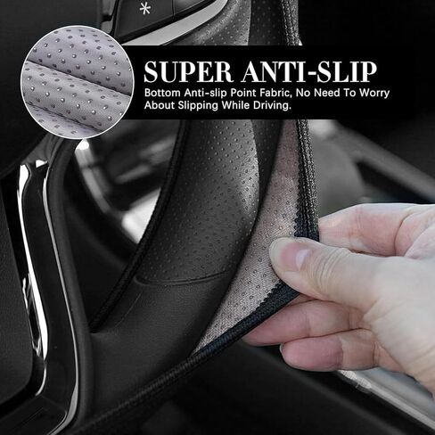 Car Leather Steering Wheel Cover Compatible for Acura Car Universal Size - Black in Saudi Arabia
