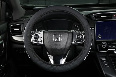 Car Leather Steering Wheel Cover Compatible for Acura Car Universal Size - Black in Saudi Arabia