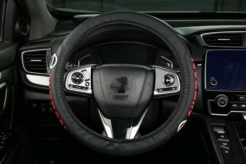 Car Leather Steering Wheel Cover Compatible for Acura Car Universal Size - Black in Saudi Arabia