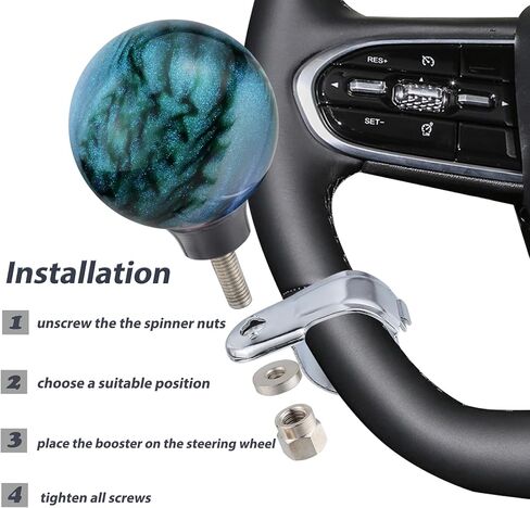 Turning Spinner Knob, Steering Wheel Booster Driving Suicide Knob Fit for Most Agricultural Tractors Forklifts Lawn Mowers, Dark Green in Saudi Arabia