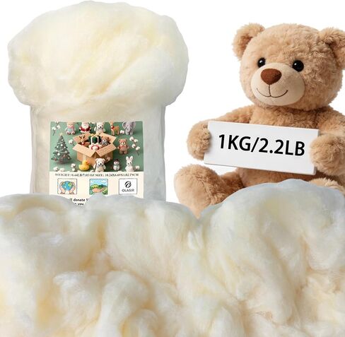 Cotton Stuffing for Crafts 200g/7.05oz, Cotton Filling for Teddy Bear Stuffing, DIY Crochet Animals,Cotton Stuffing with Soybean Fiber Added, Handmade Gifts Stuffing, New Material-Natural Yellow in Saudi Arabia
