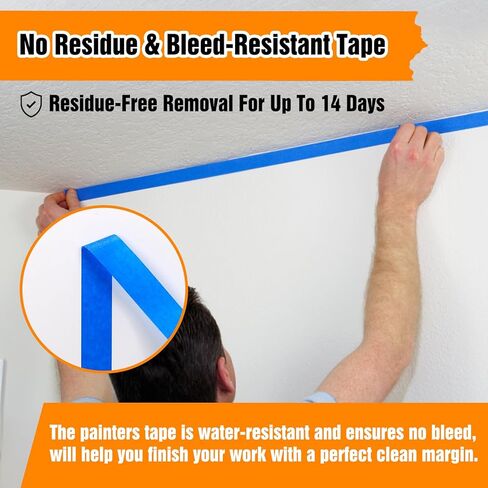 Blue Painters Tape 1 Inch x 55yd, 20 Rolls Masking Tapes (1100yds in Total), Painters Tape for Painting Labeling Arts Crafts, Easy Removal, No Residue in Saudi Arabia