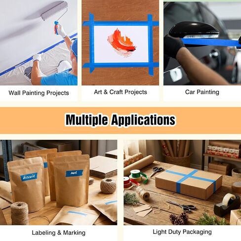 Blue Painters Tape 1 Inch x 55yd, 20 Rolls Masking Tapes (1100yds in Total), Painters Tape for Painting Labeling Arts Crafts, Easy Removal, No Residue in Saudi Arabia