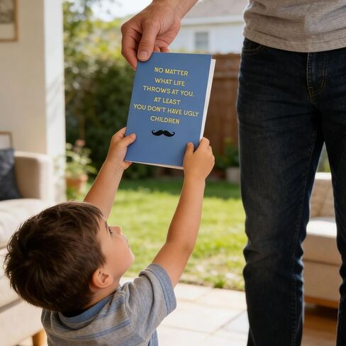 Funny Fathers Day card Gift for Dad - No Matter What Life Throws at You, At Least You Don't Have Ugly Children - Unique Fathers Day Card Ideas, Birthday, and Christmas with Envelope in Saudi Arabia