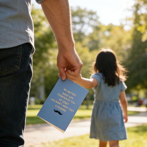 Funny Fathers Day card Gift for Dad - No Matter What Life Throws at You, At Least You Don't Have Ugly Children - Unique Fathers Day Card Ideas, Birthday, and Christmas with Envelope in Saudi Arabia