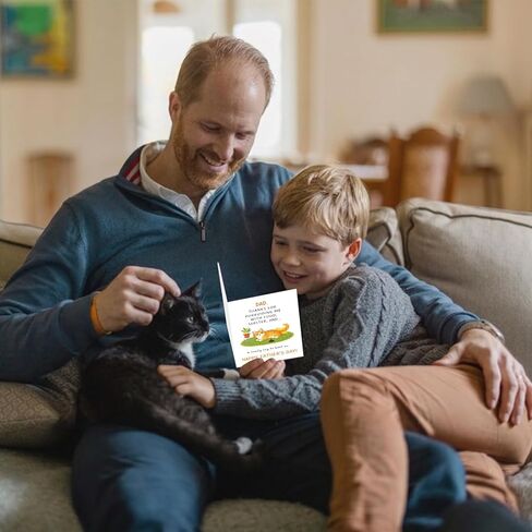 Funny Father's Day Card From The Cat Large 5x7'' Happy Fathers Day Card with Envelope for Dad Hilarious Greeting Card From Fur Baby Humorous Fathers Day Gift for Cat Lover Cat Dad Birthday Card in Kuwait