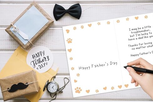 Funny Father's Day Card From The Cat Large 5x7'' Happy Fathers Day Card with Envelope for Dad Hilarious Greeting Card From Fur Baby Humorous Fathers Day Gift for Cat Lover Cat Dad Birthday Card in Kuwait