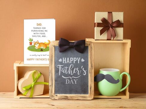 Funny Father's Day Card From The Cat Large 5x7'' Happy Fathers Day Card with Envelope for Dad Hilarious Greeting Card From Fur Baby Humorous Fathers Day Gift for Cat Lover Cat Dad Birthday Card in Kuwait