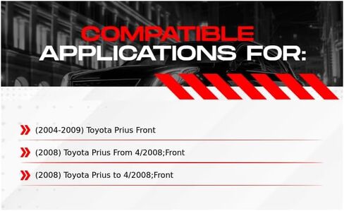 R1 Concepts Front Brake Kit Fits 2004-2009 Toyota Prius| Ceramic Pads, Blank Rotors| Hardware| 10.6" Front Rotor in Kuwait