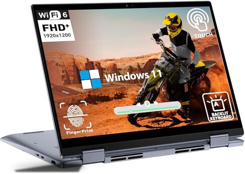 Dell Inspiron 14 2 in 1 Touchscreen Laptop, 14 Inch FHD+ Touch Screen Convertible, AMD Ryzen 5, 8GB RAM 1TB SSD, Windows 11 Pro, Lifetime Microsoft Office, Backlit Keyboard, Fingerprint Reader, HDMI in Saudi Arabia