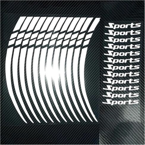 12pcs Wheel Reflective Sticker White for All 18-21 Inch Wheels Motorcycle Car Wheel Rim Stripe Wheel Decal Tape Sticker in Saudi Arabia