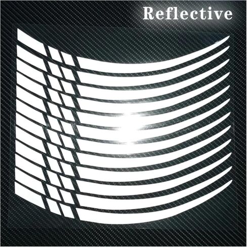 12pcs Wheel Reflective Sticker White for All 18-21 Inch Wheels Motorcycle Car Wheel Rim Stripe Wheel Decal Tape Sticker in Saudi Arabia
