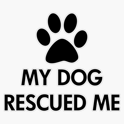 MAGNET My Dog Rescued Me Vinyl Waterproof Magnetic Sticker Vinyl Waterproof Magnet Decal Car 5" in Kuwait