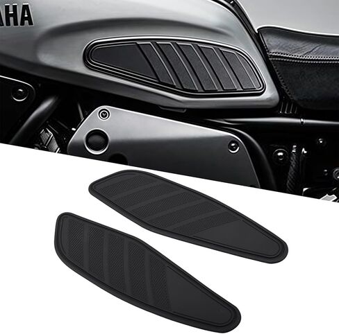 Motorcycle Non-Slip Rubber Gas Tank Pads with Knee Grips - 2-Piece Traction Side Protectors Compatible with Yamaha XSR700 (18-25) Tank Pad in Saudi Arabia