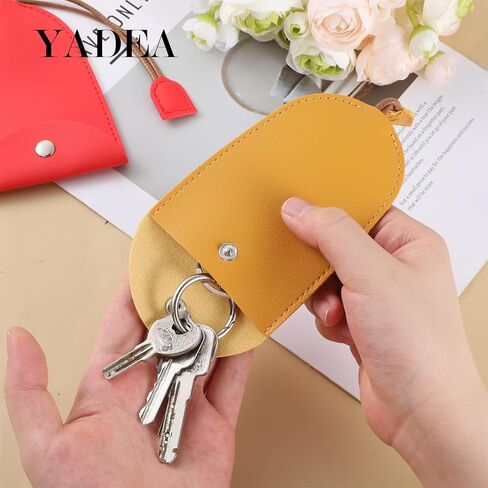 Protective Pull out Key Case, 4 PCS Pull out Keys Covers Case Retractable Car Keychain Pouch Large-Capacity PU Leather Key Holder for Purse Men & Women, Anti-Loss Not Easy to Slip Keys Pouch in Saudi Arabia